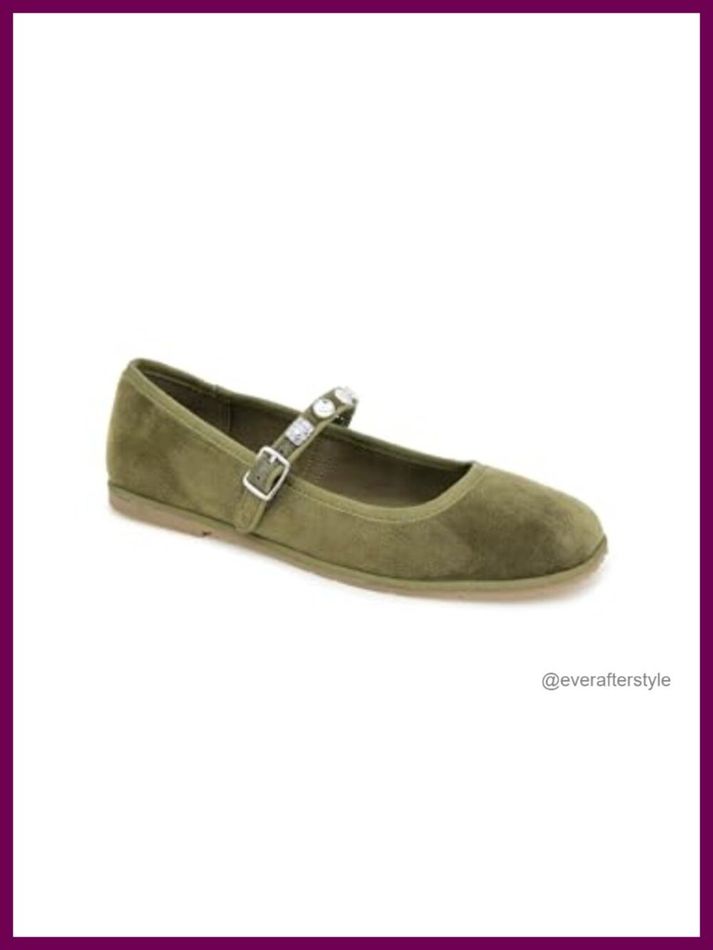 Elda Flats with Jeweled Strap and Buckle Closure